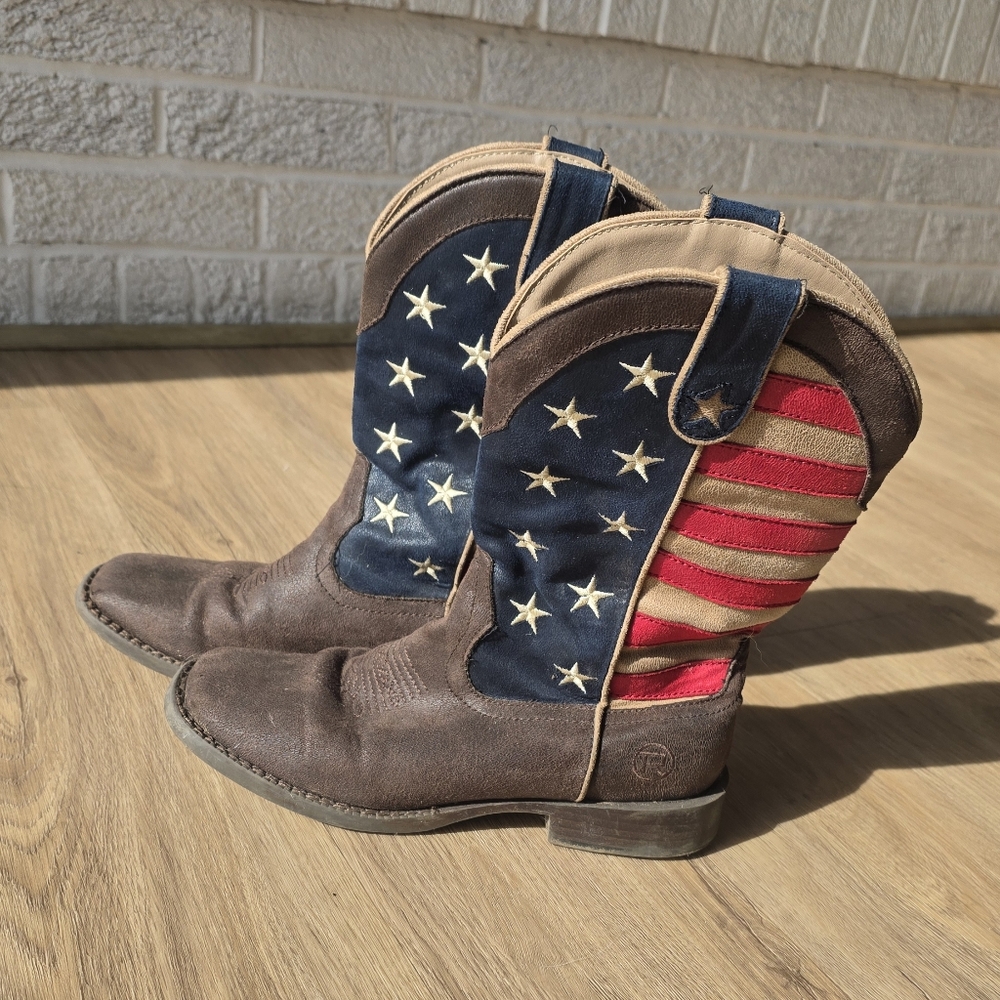 Roper Kids Tan Leather Boots